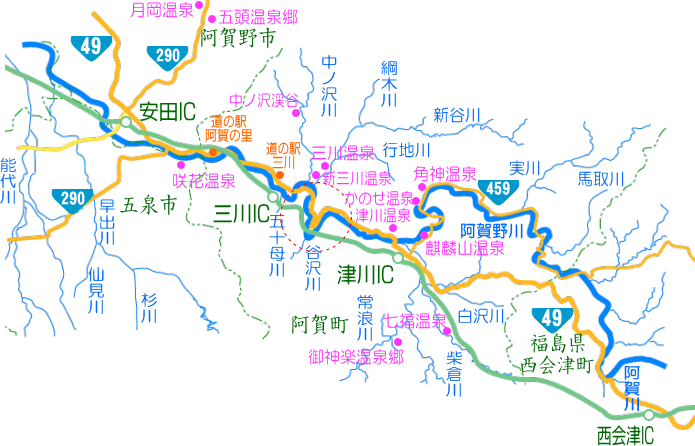 阿賀野川アクセスマップ