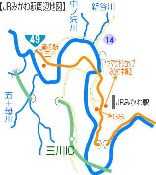 JR三川駅周辺図